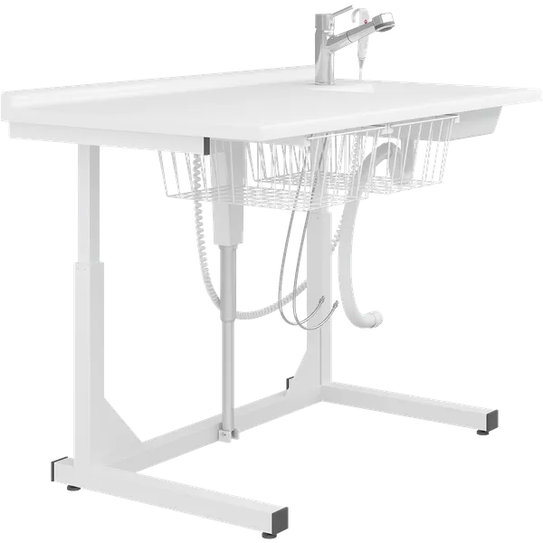 Pressalit frittstående stellebord med vask, høyderegulerbart