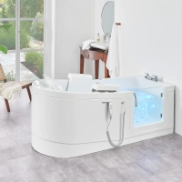 Easy Riser badekar med glassdør, halvøy