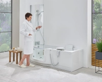 Indiana badekar med glassdør og sete
