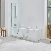 Indiana badekar med glassdør og sete