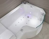 Louisiana badekar med glassdør og sete