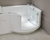 Louisiana badekar med glassdør og sete