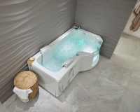 Louisiana badekar med glassdør og sete