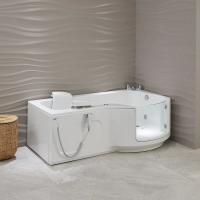 Louisiana badekar med glassdør og sete