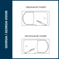 Georgia Vision badekar med glassdør