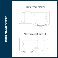 Indiana badekar med glassdør og sete