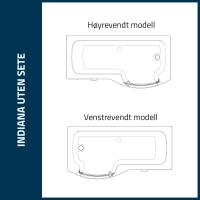Indiana badekar med glassdør