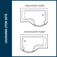 Louisiana badekar med glassdør
