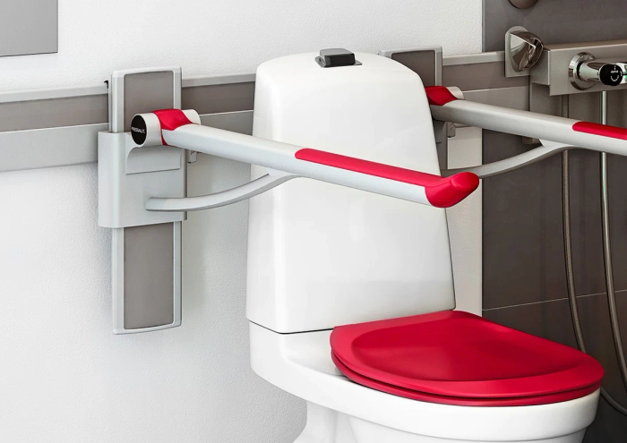PLUS toalettstøtte, høyde- og sideregulerbar