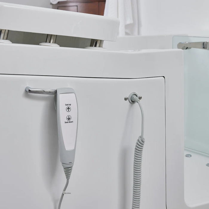 Easy Riser badekar med glassdør, halvøy