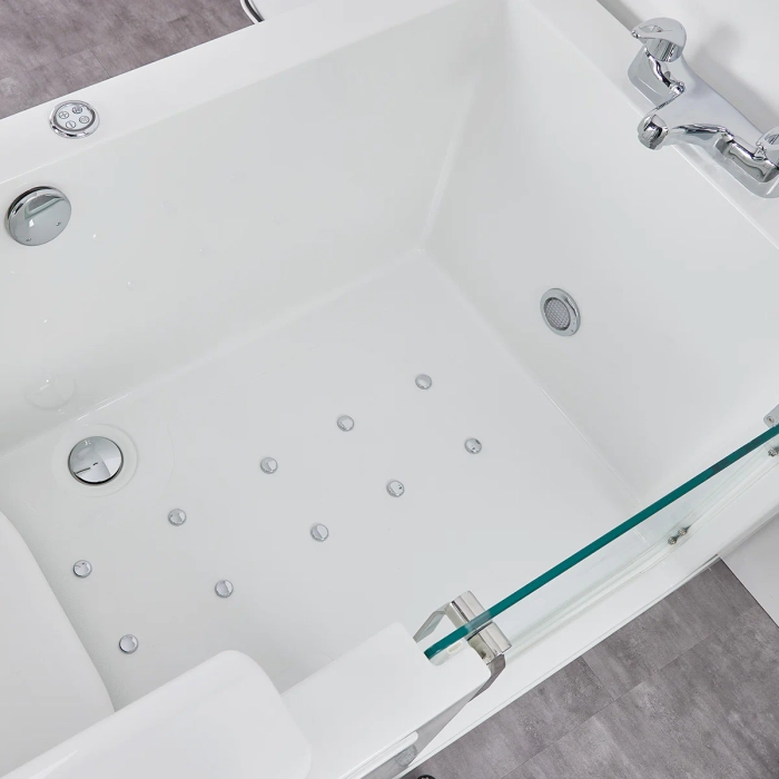 Easy Riser badekar med glassdør, halvøy