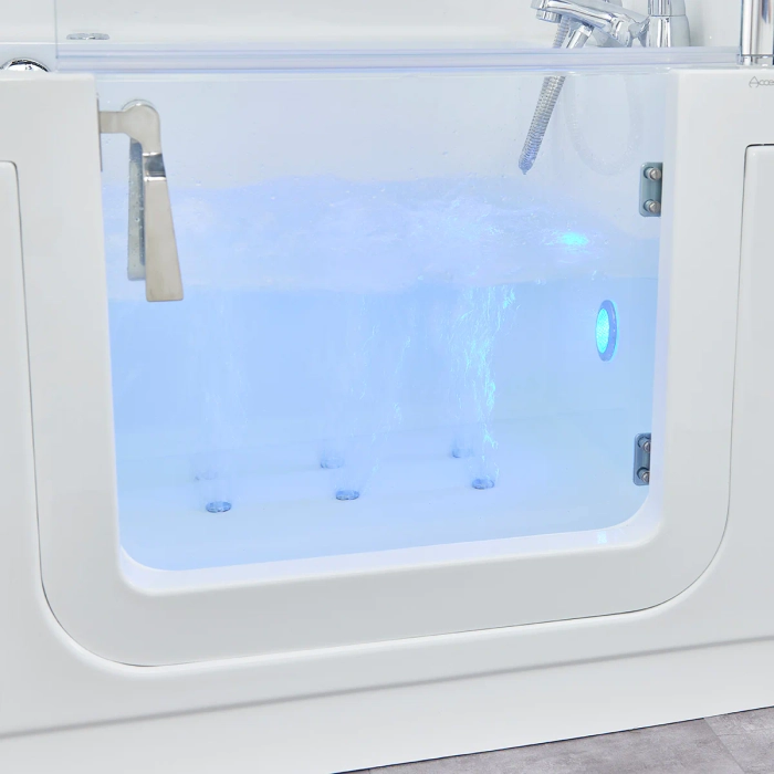 Easy Riser badekar med glassdør, halvøy