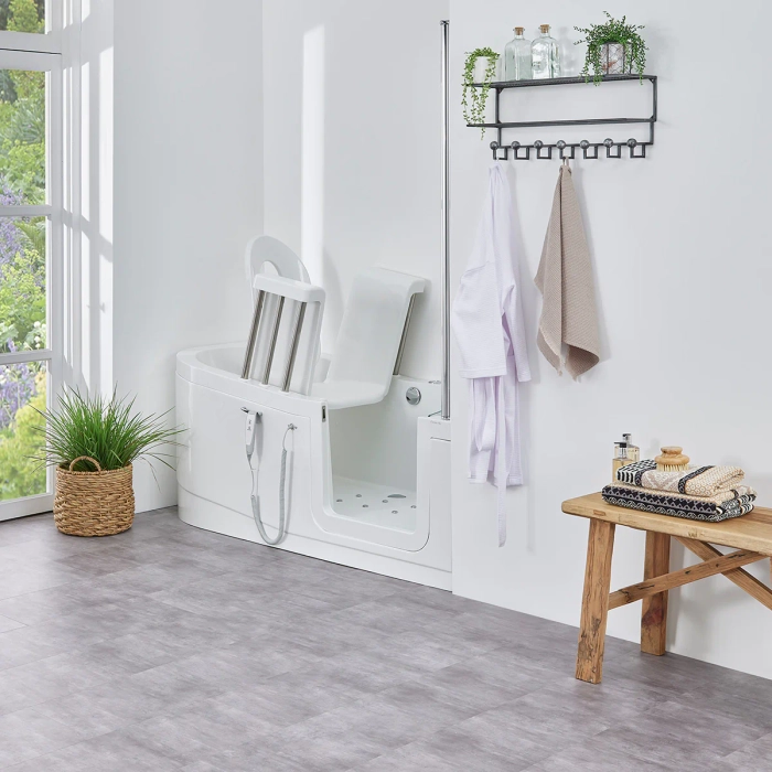 Easy Riser badekar med glassdør, hjørne