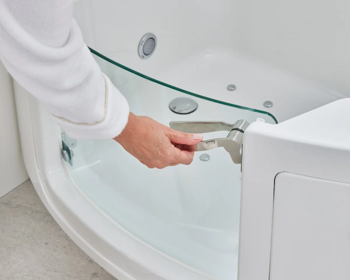 Indiana badekar med glassdør og sete