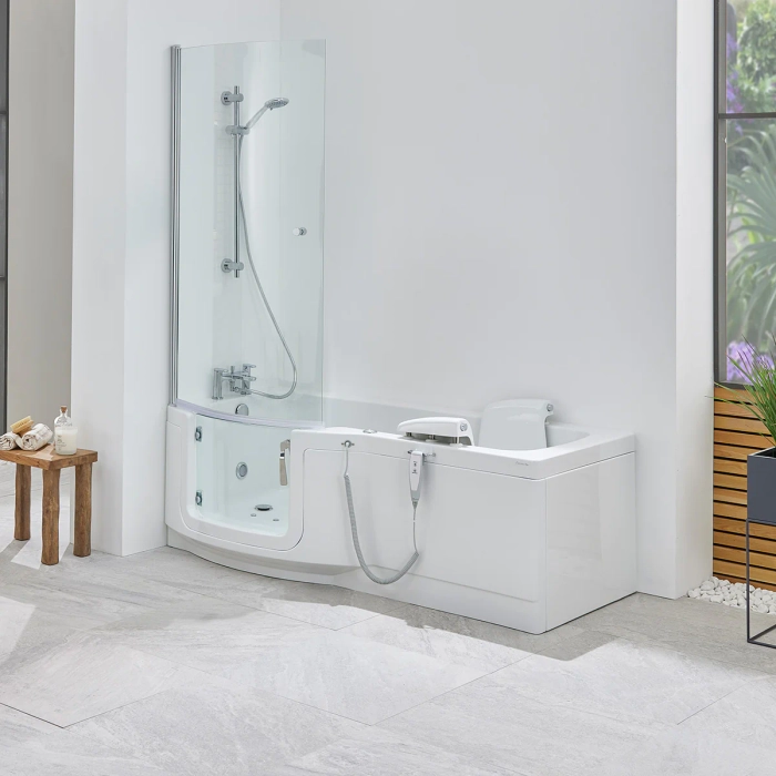 Indiana badekar med glassdør og sete