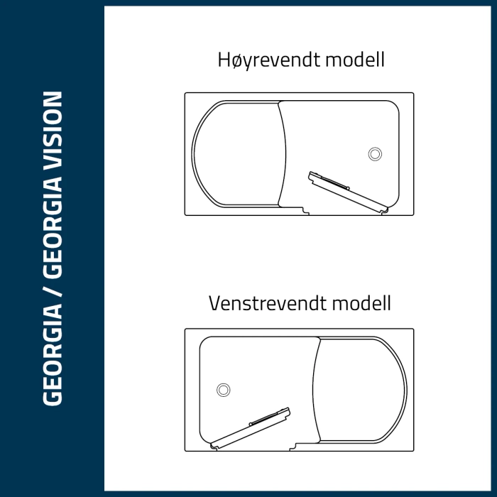 Georgia Vision badekar med glassdør