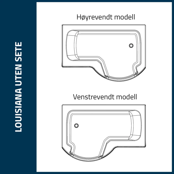 Louisiana badekar med glassdør