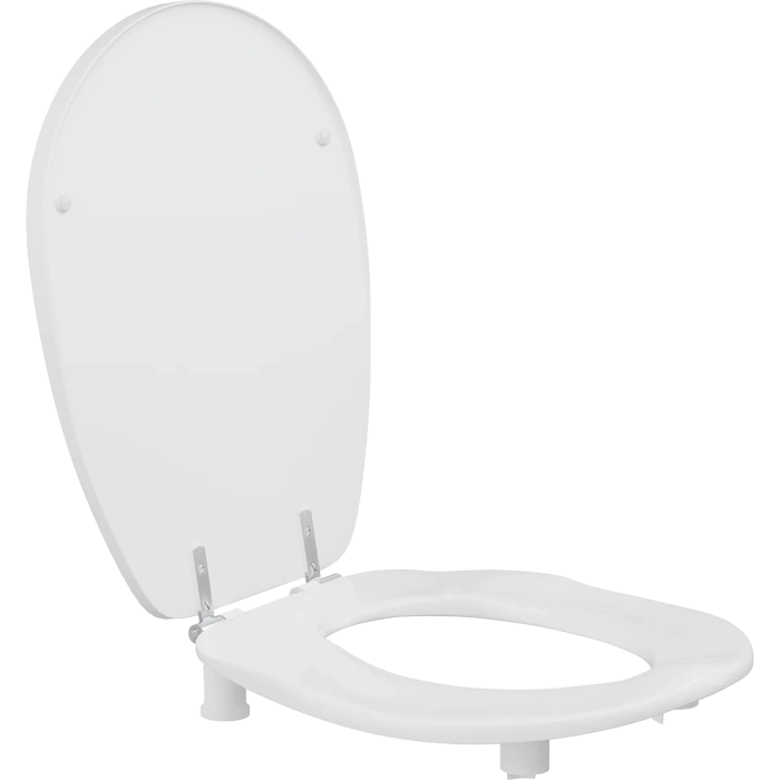 Ergosit 50 mm forhøyet toalettsete, hvit, med lokk