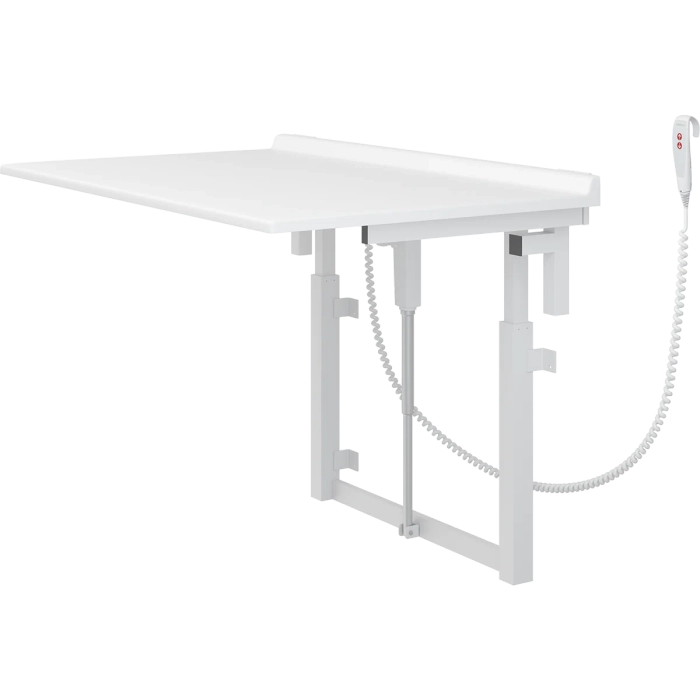 Pressalit veggmontert stellebord, oppfellbart, høyderegulerbart